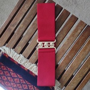 Vintage Red Elastic 50s Belt France